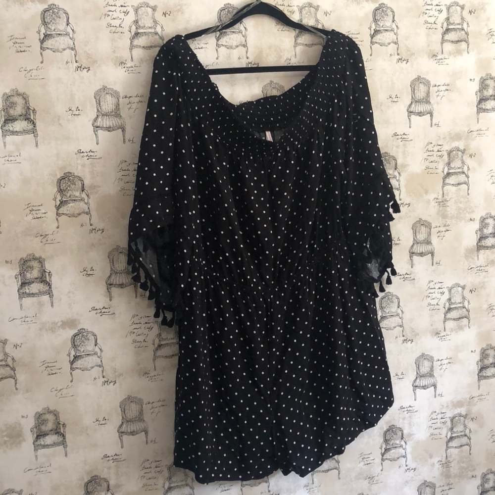 Polka Dot Off-Shoulder Romper